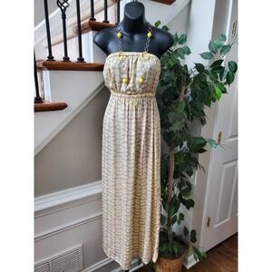Keds Women's Yellow Polyester Off The Shoulder Casual Long Maxi Dress Size XS
